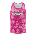 Custom Fully Sublimated Sports Camo Pattern Texture Pink Performance Tank Top 21456
