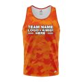 Custom Fully Sublimated Sports Camo Pattern Texture Orange Performance Tank Top 21460