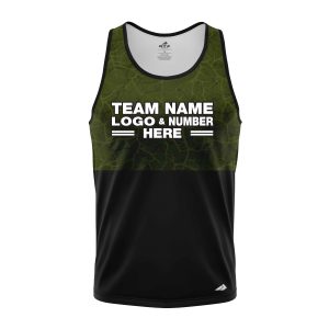 Custom Fully Sublimated Forest Camo Pattern Texture Green Black Performance Tank Top 21476