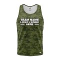 Custom Fully Sublimated Digital Forest Camo Pattern Dark Green Performance Tank Top 21512