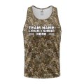 Custom Fully Sublimated Realistic Forest Camo Two Pattern Brown Performance Tank Top 21556