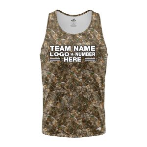Custom Fully Sublimated Realistic Forest Camo Two Pattern Brown Performance Tank Top 21556