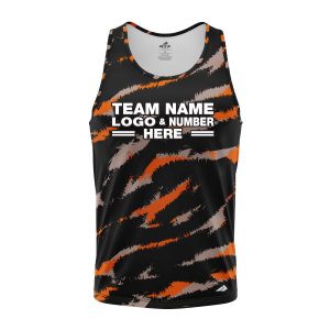 Custom Fully Sublimated Claws Camo Pattern Black Orange Performance Tank Top 21564