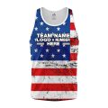Custom Fully Sublimated USA FLAG Pattern Blue Red White Performance Tank Top 22160