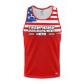 Custom Fully Sublimated USA FLAG on Chest Pattern Blue Red White Performance Tank Top 22172