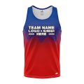 Custom Fully Sublimated USA FLAG Spikes Pattern Red Blue White Performance Tank Top 22192