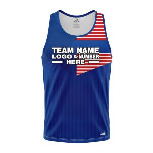 Custom Fully Sublimated USA FLAG Elegant Pattern Red Blue White Performance Tank Top 22200