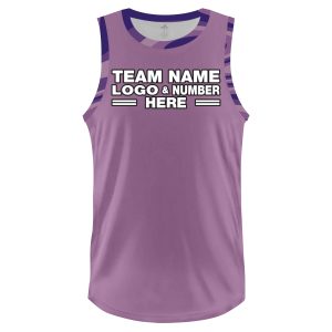 Custom Fully Sublimated Tie Dye Pattern Berry Purple Performance Basketball Uniform Jersey 22320
