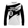 Custom Fully Sublimated Number Eight Pool Ball Pattern Black and White Performance Long Sleeves 22372