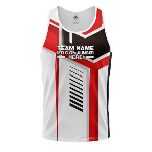 Custom Fully Sublimated Stylish Pool Ball Pattern Red White Black Performance Tank Top 22424