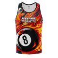 Custom Fully Sublimated Fireball Number Eight Pool Ball Pattern Performance Tank Top 22440