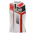 Custom Fully Sublimated Stylish Pool Ball Pattern Red White Black Performance Sleeveless 22448