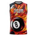 Custom Fully Sublimated Fireball Number Eight Pool Ball Pattern Performance Sleeveless 22464