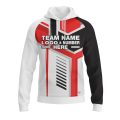 Custom Fully Sublimated Stylish Pool Ball Pattern Red White Black Performance Sports Pullover Hoodie 22470