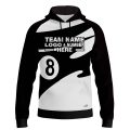 Custom Fully Sublimated Number Eight Pool Ball Pattern Black and White Performance Sports Pullover Hoodie 22472