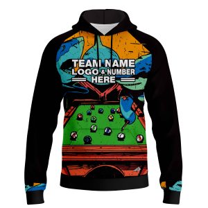Custom Fully Sublimated Shark Pool Table Pattern Performance Sports Pullover Hoodie 22476