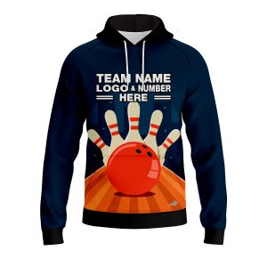 Custom Fully Sublimated Professional Bowling  Pattern Performance Sports Pullover Hoodie 22486