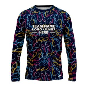 Custom Fully Sublimated Party Bowling Pattern Multicolor Performance Long Sleeves 22554