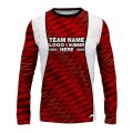 Custom Fully Sublimated Strike Bowling Pattern Red White Black Performance Long Sleeves 22566