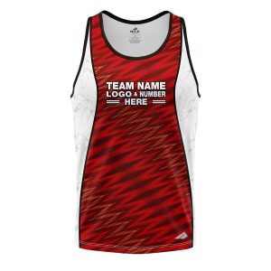 Custom Fully Sublimated Strike Bowling Pattern Red White Black Performance Tank Top 22602