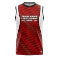 Custom Fully Sublimated Strike Bowling Pattern Red White Black Performance Sleeveless 22630