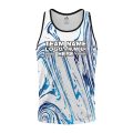Custom Fully Sublimated Wave Fishing Pattern Blue Performance Tank Top 22645