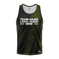 Custom Fully Sublimated Electric Fishing Pattern Dark Green Performance Tank Top 22693