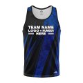 Custom Fully Sublimated Electric Fishing Pattern Blue Performance Tank Top 22697