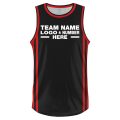 Custom Fully Sublimated Modern Six Pattern Black Red Performance Basketball Uniform Jersey 22857