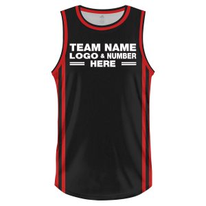 Custom Fully Sublimated Modern Six Pattern Black Red Performance Basketball Uniform Jersey 22857