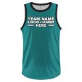 Custom Fully Sublimated Solid Six Pattern Teal Black Performance Basketball Uniform Jersey 23057