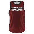 Custom Fully Sublimated Solid Eight Pattern Dark Red Black Performance Basketball Uniform Jersey 23087