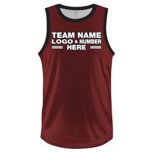 Custom Fully Sublimated Solid Eight Pattern Dark Red Black Performance Basketball Uniform Jersey 23087