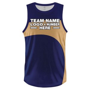 Custom Fully Sublimated Arch Pattern Navy Blue Gold Performance Basketball Uniform Jersey 23187