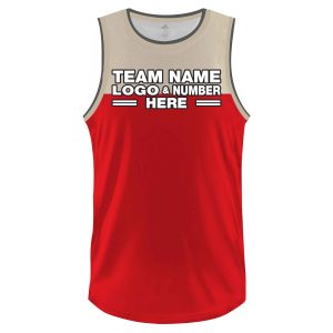 Custom Fully Sublimated High Energy Two Pattern Red Performance Basketball Uniform Jersey 23227