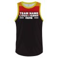 Custom Fully Sublimated Extreme Three Pattern Black Red Orange Yellow Performance Basketball Uniform Jersey 23287