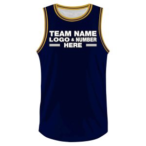 Custom Fully Sublimated Tenue Four Pattern Blue Yellow Performance Basketball Uniform Jersey 23397