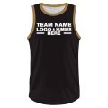 Custom Fully Sublimated Tenue Seven Pattern Black Gold Performance Basketball Uniform Jersey 23427