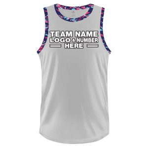 Custom Fully Sublimated Tangled Pattern White Purple Pink Teal Performance Basketball Uniform Jersey 23527