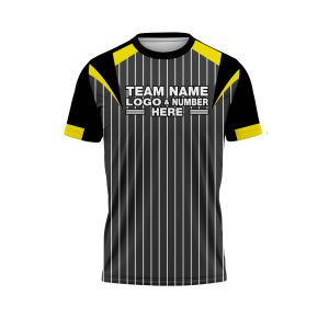 Custom Fully Sublimated Professional Referee Pattern Black Gray Yellow Performance Jersey 23557