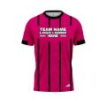 Custom Fully Sublimated Striped Referee Pattern Pink Performance Jersey 23585
