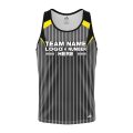 Custom Fully Sublimated Professional Referee Pattern Black Gray Yellow Performance Tank Top 23606