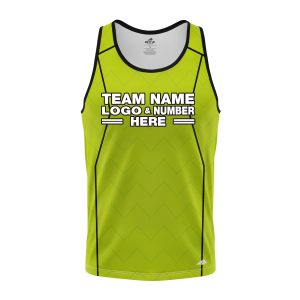 Custom Fully Sublimated Precision Referee Pattern Neon Green Performance Tank Top 23610