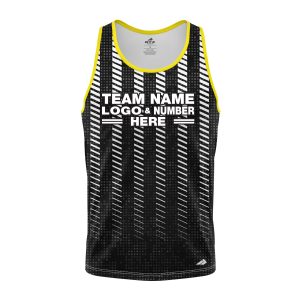 Custom Fully Sublimated Elite Referee Pattern Black Performance Tank Top 23618