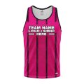 Custom Fully Sublimated Striped Referee Pattern Pink Performance Tank Top 23622