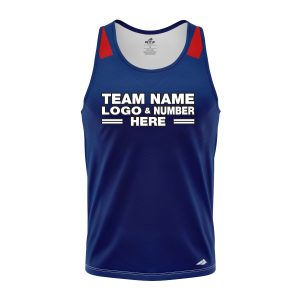 Custom Fully Sublimated Modern Referee Pattern Blue Performance Tank Top 23626