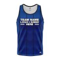 Custom Fully Sublimated Striped Referee Pattern Blue Performance Tank Top 23630