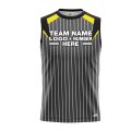 Custom Fully Sublimated Professional Referee Pattern Black Gray Yellow Performance Sleeveless 23634