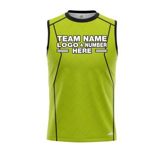 Custom Fully Sublimated Precision Referee Pattern Neon Green Performance Sleeveless 23638