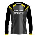 Custom Fully Sublimated Professional Referee Pattern Black Gray Yellow Performance Long Sleeves 23662